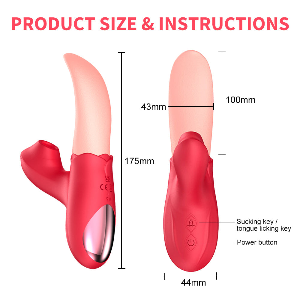 Sexeeg Rose Generation â…?Tongue Licking Vibrator Clit Sucking G Spot Stimulator Nipple Massager 