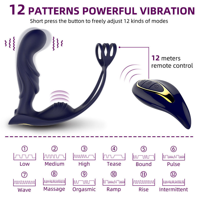 Sexeeg Wireless Remote Control Male Prostate Vibrating Massager Cock Ring 