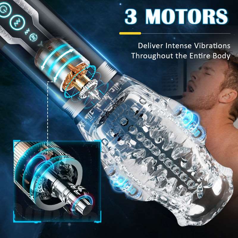Sexeeg Amber 5.0 Double Egg Vibrators 5 Thrusting 7 Vibrating Oral Sex Handheld Male Masturbation Cup
