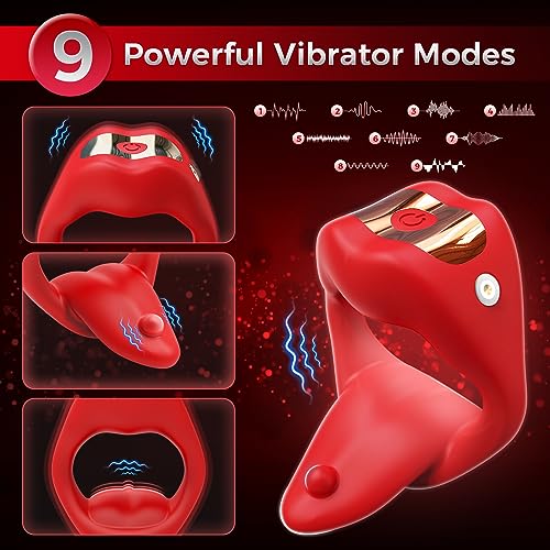 Sexeeg Penis Ring Tongue Design with 9 Vibration Modes 