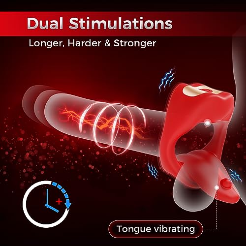 Sexeeg Penis Ring Tongue Design with 9 Vibration Modes 