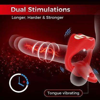 Sexeeg Penis Ring Tongue Design with 9 Vibration Modes 