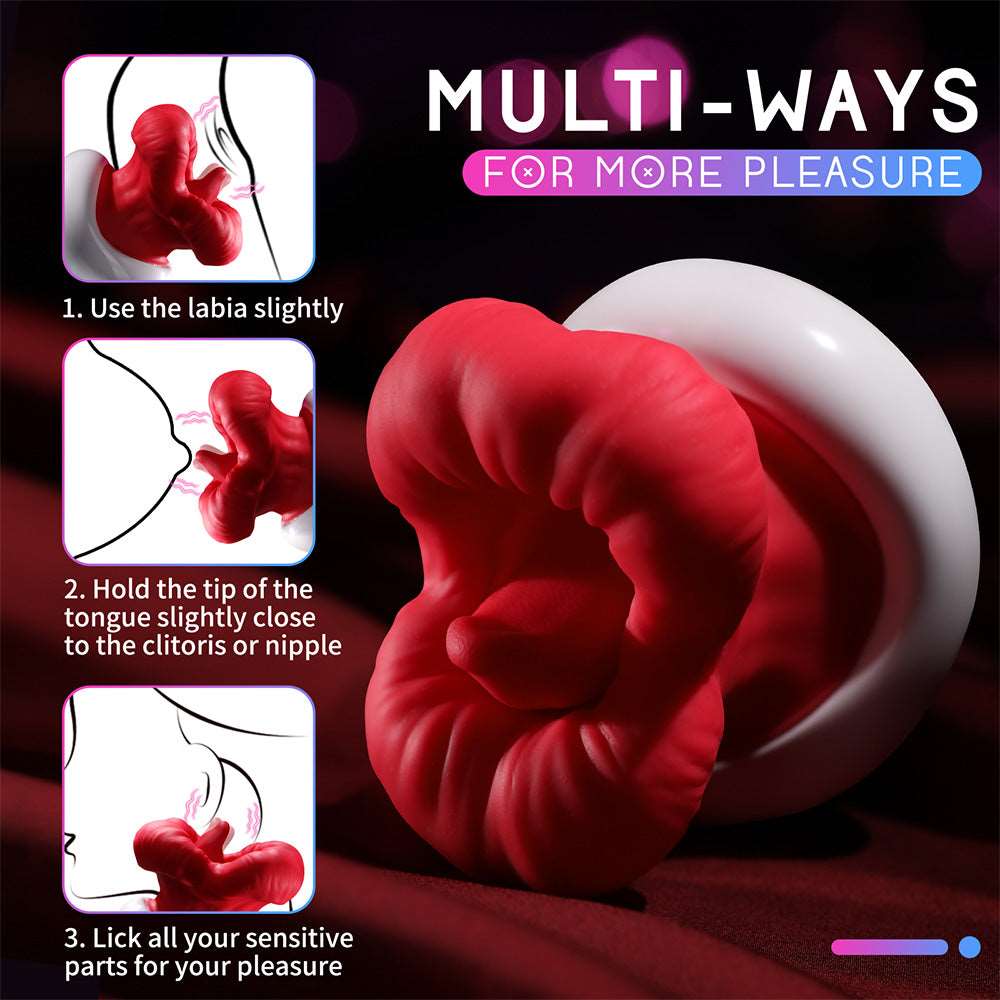 Sexeeg Big Mouth Upgraded Tongue Licking Vibrator for Women with 8 Vibrating Tongue Licking Modes 