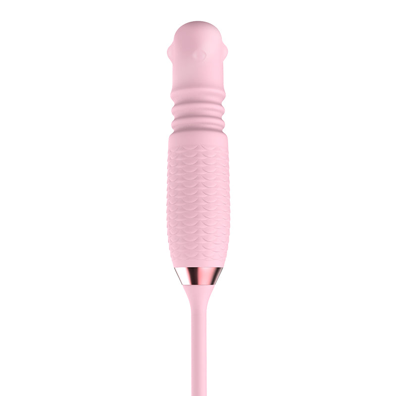 Sexeeg 3-in-1 Blooming Sexy Pink Rose Toy Rotating Pearls Telescopic Tongue-licking Vibrator 