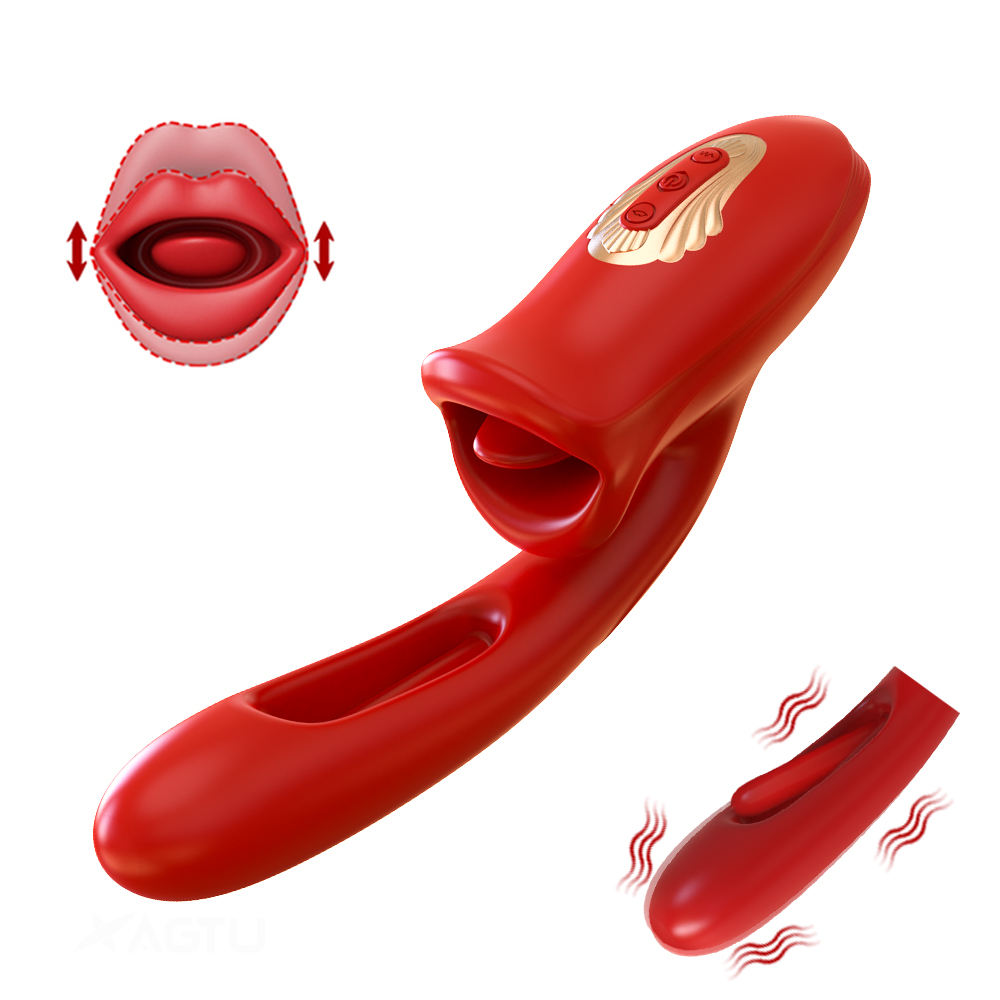 Sexeeg  Rose Muncher 3 In 1 Rose Hollowed Out Kiss Tongue Vibrator 
