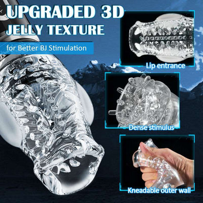 Sexeeg Amber 5.0 Double Egg Vibrators 5 Thrusting 7 Vibrating Oral Sex Handheld Male Masturbation Cup