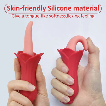 Sexeeg Rose Tongue Vibrating Stick Vaginal Licking Clitoris Stimulator