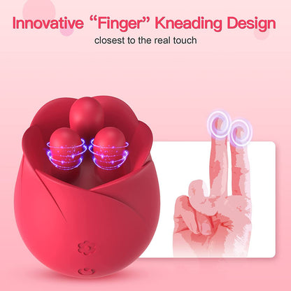 Sexeeg Three Pistils Tongue Kneading And Vibrating Rose Toy