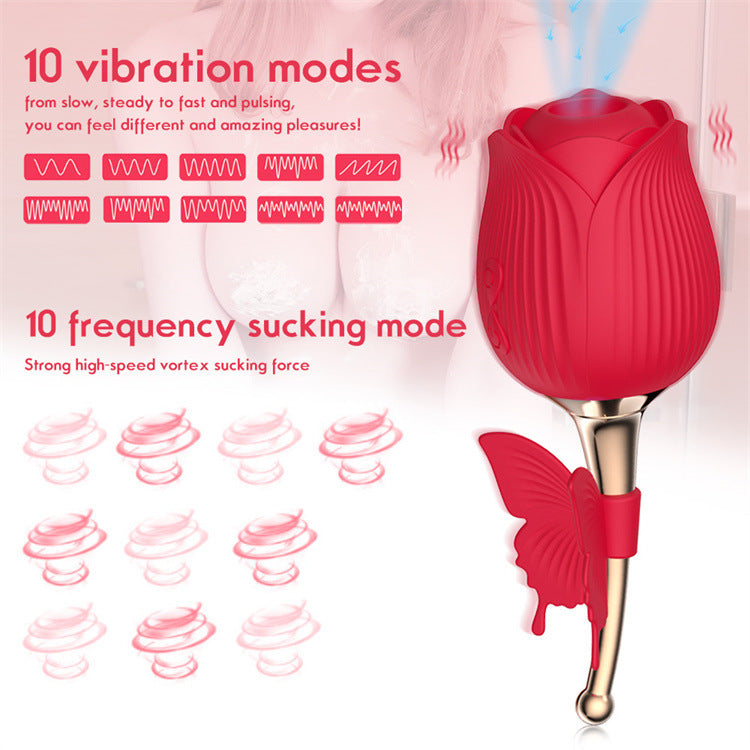 Sexeeg Rose Shape Vaginal Vibrator Stimulation G-spot Sex Toys For Women 