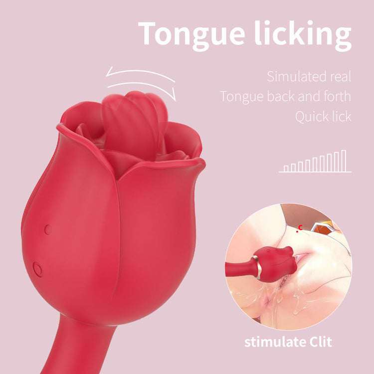 Sexeeg Curved Rose Vibrator — Tongue Licking & G-Spot