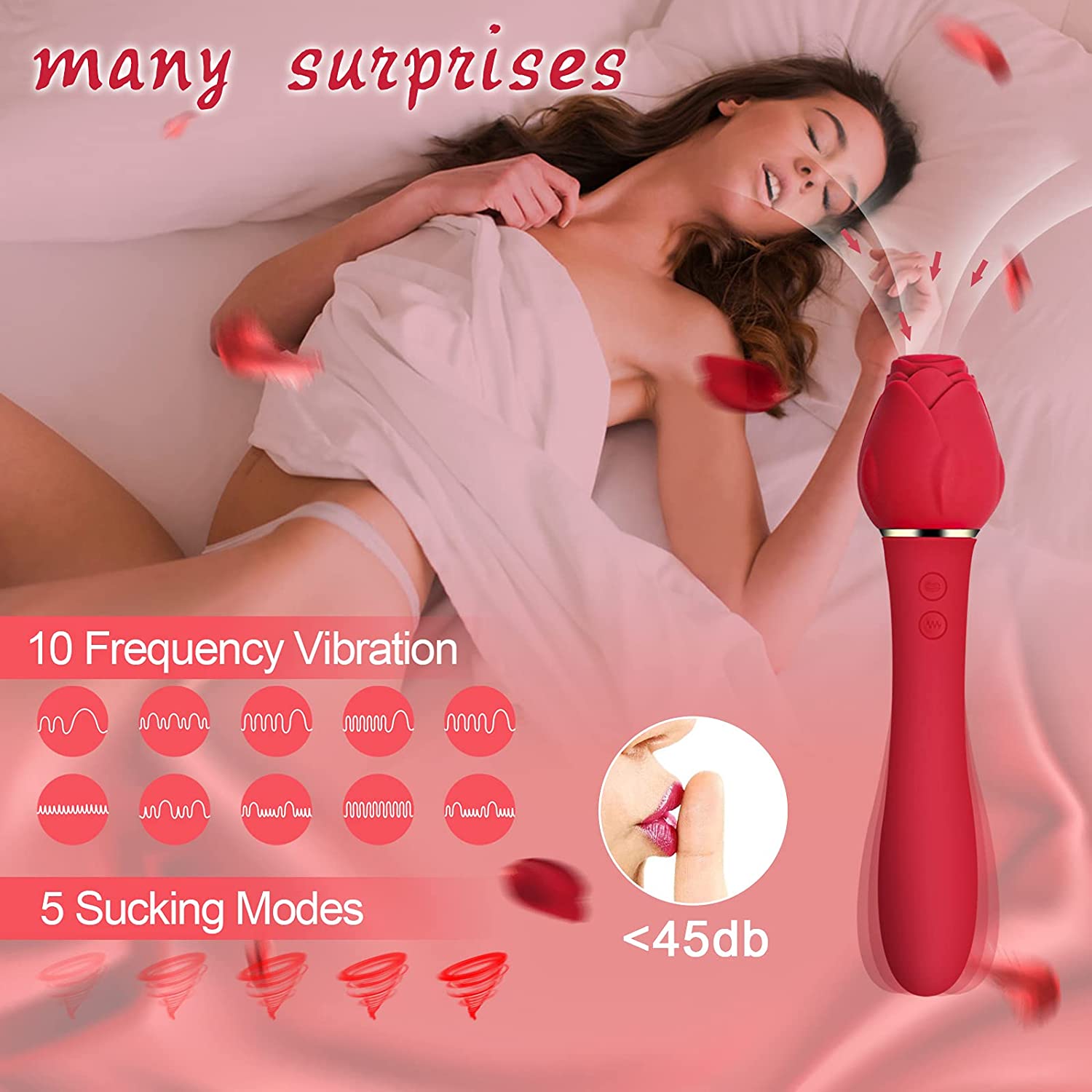 Sexeeg Rose Sucking G Spot Vibrator Clit Sucker Nipple Dildo Rabbit 