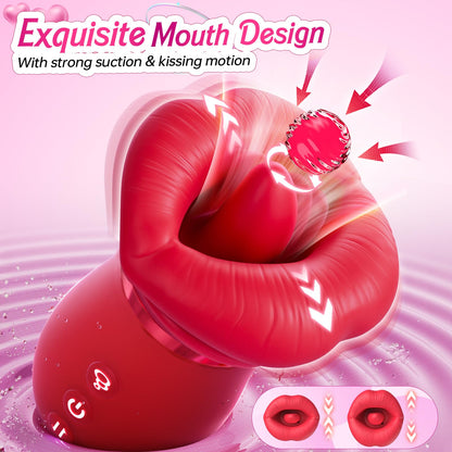 Sexeeg 4IN1 Mouth Sucking Vibrator Rose Sex Toy 