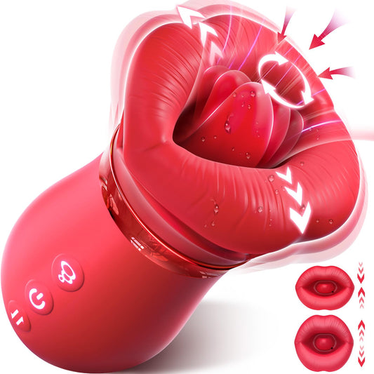 Sexeeg 4IN1 Mouth Sucking Vibrator Rose Sex Toy 