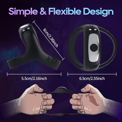 Sexeeg Vibrating Cock Ring with APP, Triangular Penis Ring with 10 Vibration Modes 