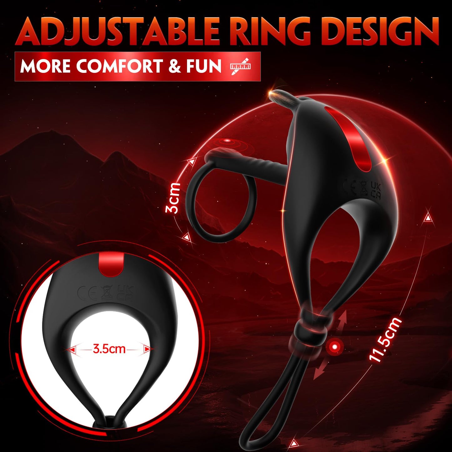 SexeegBunny RIng Vibrating Cock Ring with 2 Penis Ring Penis Sleeve Mens Sex Toys 