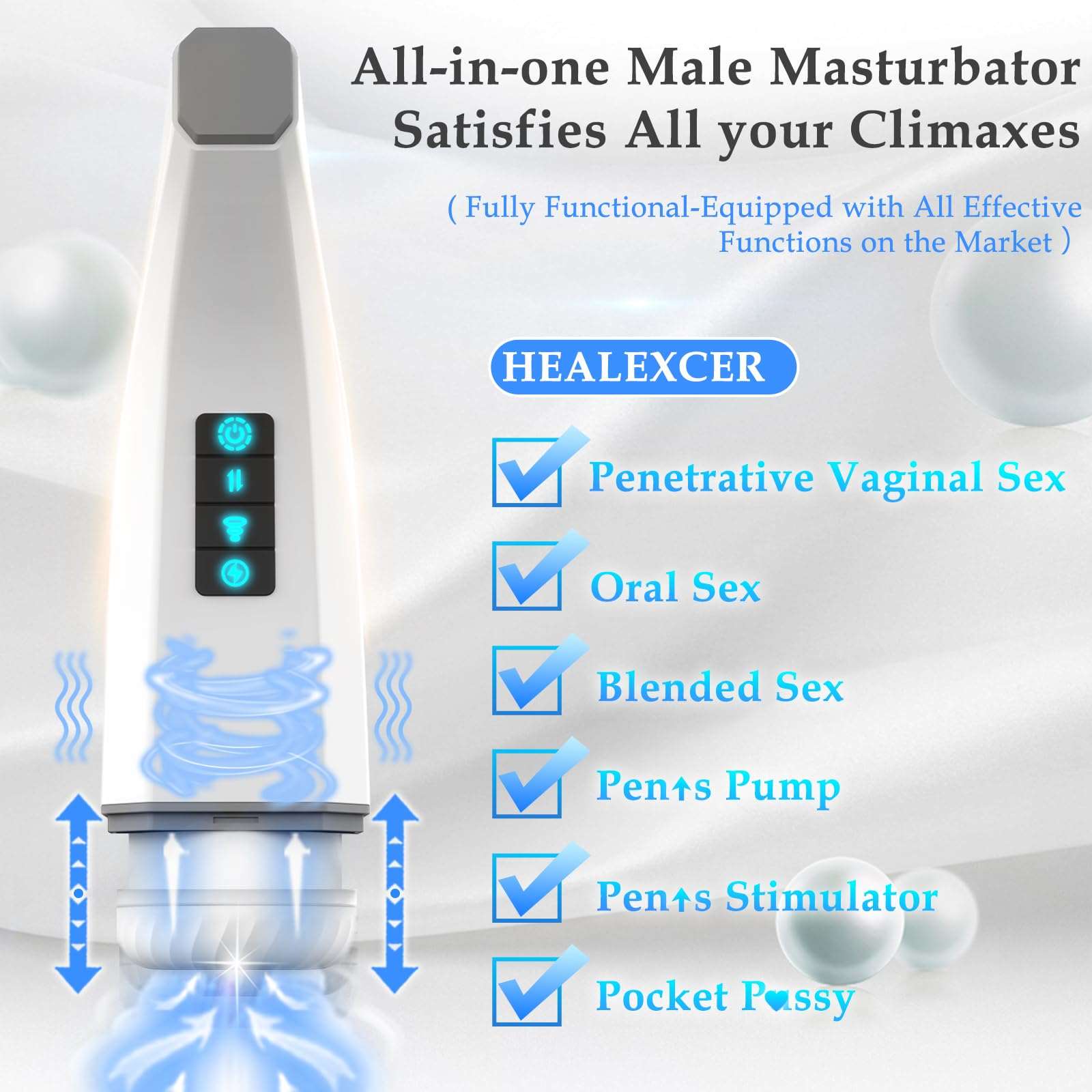 Sexeeg 007-Penis 4D  Clip Suction Smart Real Voice Tongue Lick Male Masturbator Cup 