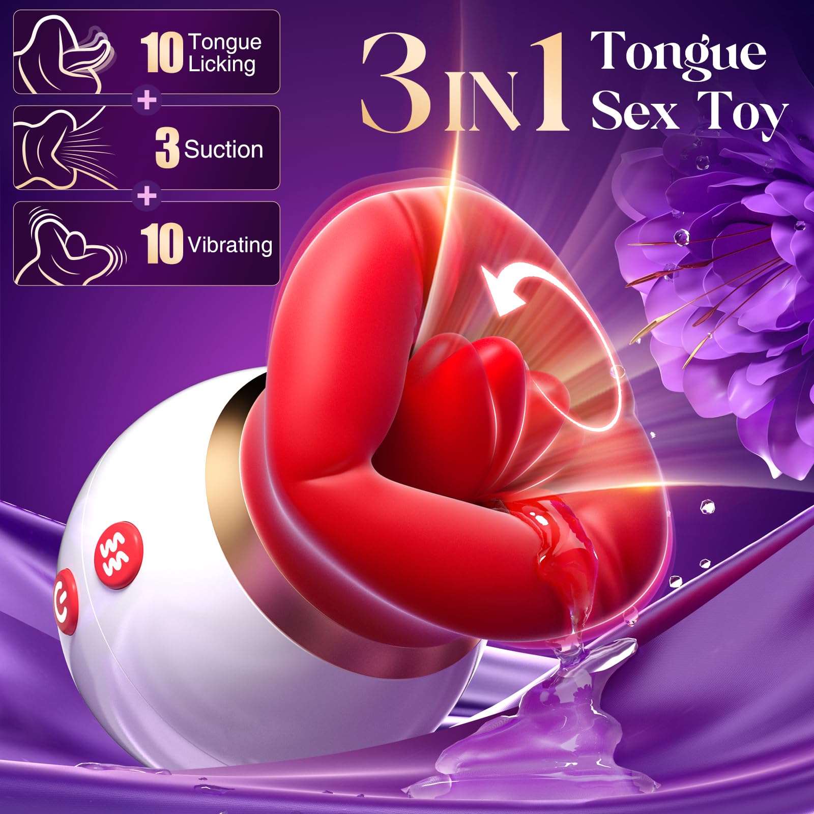 Sexeeg 3IN1 Big Mouth Shaped Sex Toy Sucking Vibrator Adult Toys