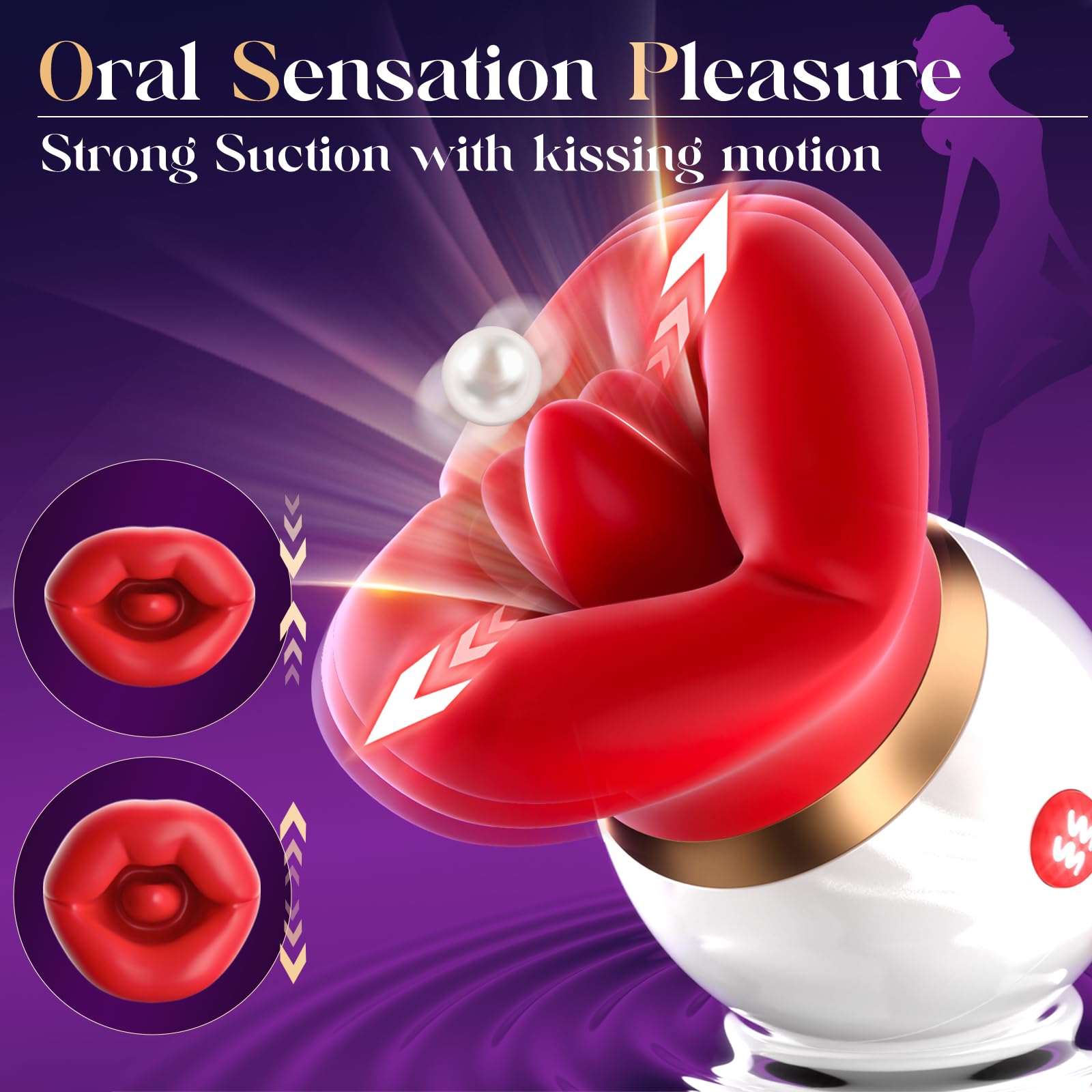 Sexeeg 3IN1 Big Mouth Shaped Sex Toy Sucking Vibrator Adult Toys