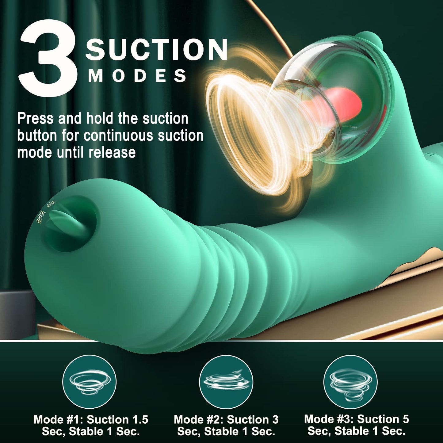 Sexeeg Small Dinosaur Vibrator - Multi-frequency Telescopic Tongue Sucking Clit Stimulation Vibrator 