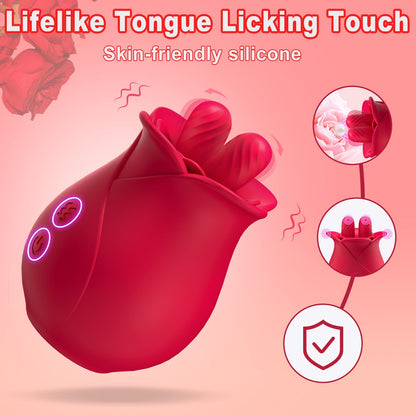 Sexeeg Rose Romeo - Double Tongue Lick Shaker clitoral nipple orgasmic sex toy 