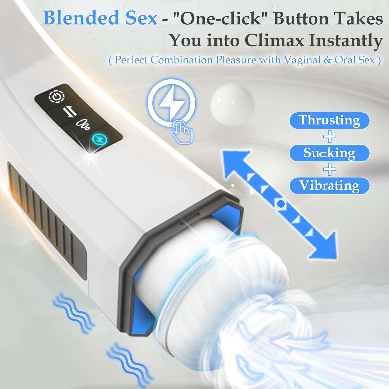 Sexeeg 007-Penis 4D  Clip Suction Smart Real Voice Tongue Lick Male Masturbator Cup 