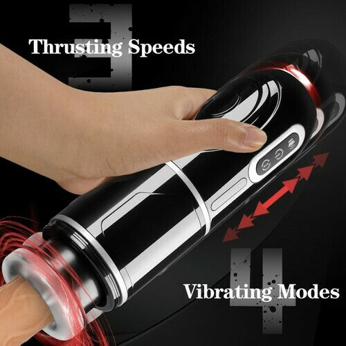 sexeeg  - PowerKing Ultra-Technical Hands-free 7 Telescopic Rotation Modes Male Masturbator Cup 