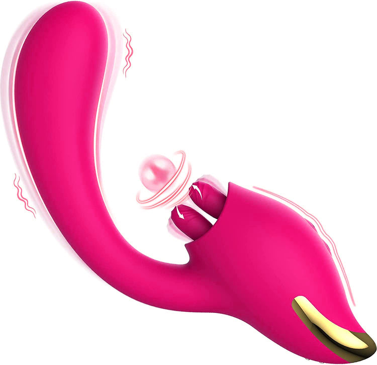 Sexeeg Merlot 2-in-1 Tongue-licking Dildo Vibrator 