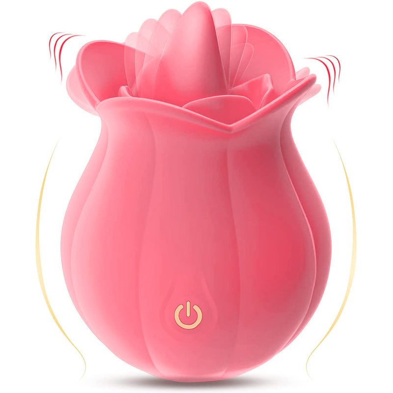Sexeeg 10 Speeds Rose Vibrator With Tongue 