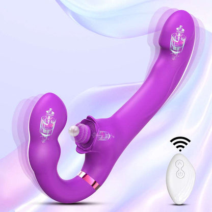 Sexeeg 3-in-1 Rose Clit Stimulator Dual Motor Shock Panty Vibrator 