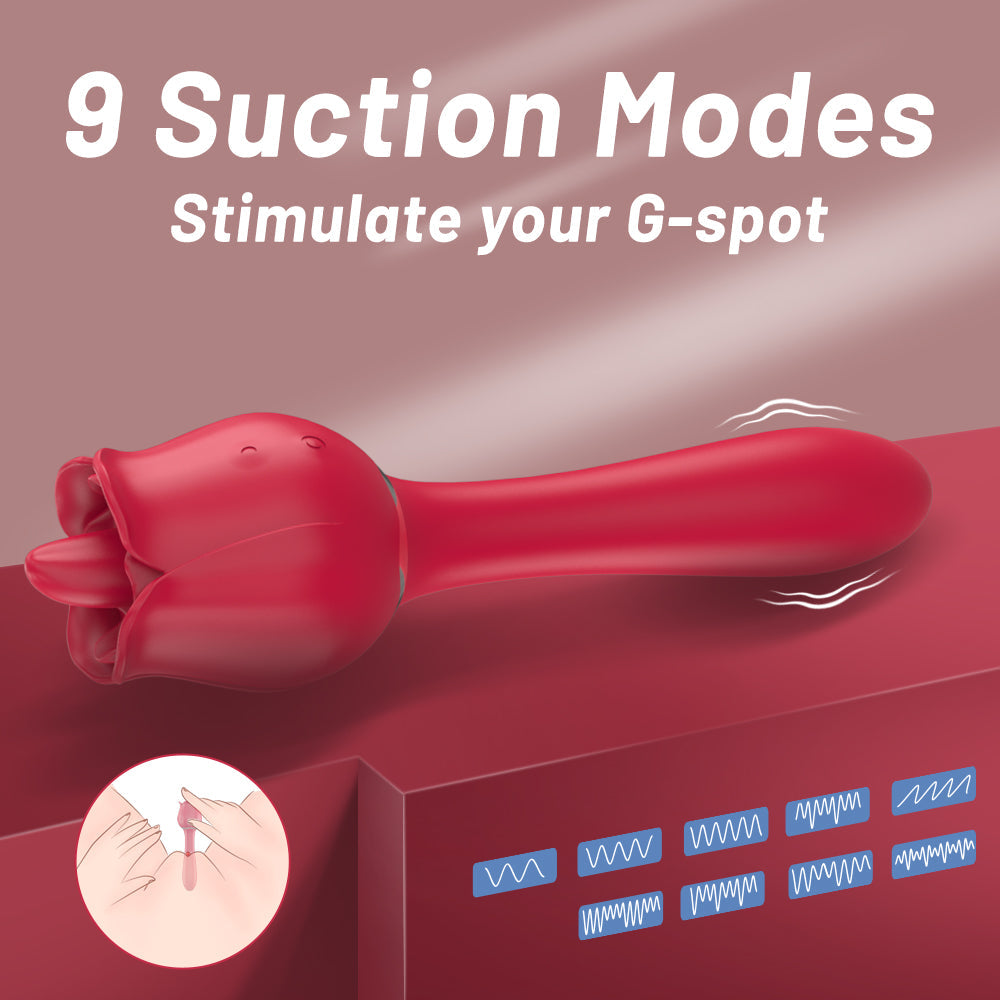 Sexeeg Tongue Rose & G-Sport Sex Toy Oral Licking Stimulate Masturbate Adult Toys Massager For Women 