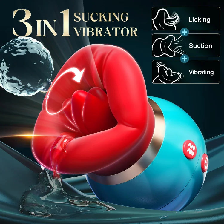 Sexeeg 3 in 1 App Remote Control Big Mouth Vibrator With 360° Tongue Licking & Sucking & Vibrating 