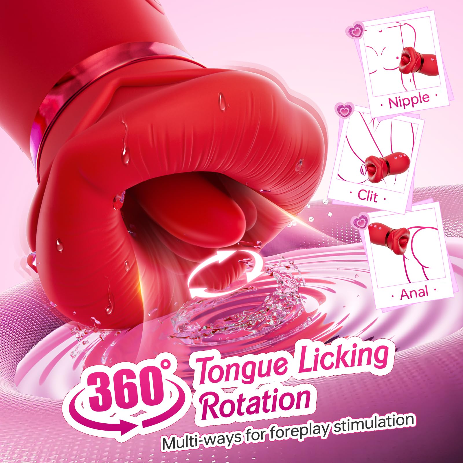 Sexeeg 4IN1 Mouth Sucking Vibrator Rose Sex Toy 