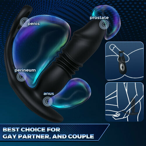 Sexeeg  3 -Thrusting & 12 -Vibrating Cock Rings Prostate Massager 