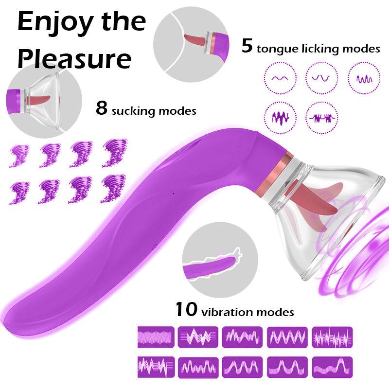 Sexeeg Female Clitoral Sucking Tongue Vibrator 