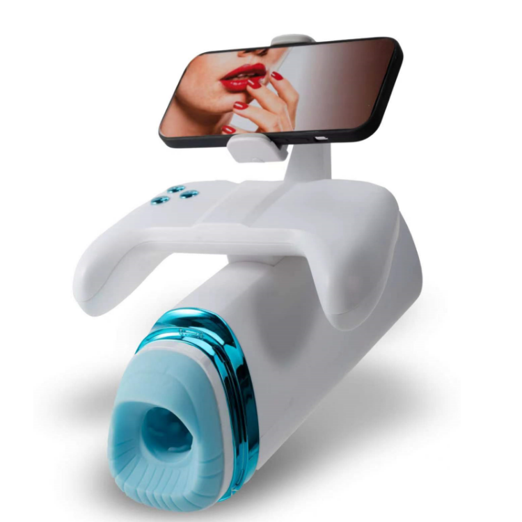 Sexeeg Game Cup Pro Heating Thrusting Vibrating Penis Stroker With Handles And Phone Holder 