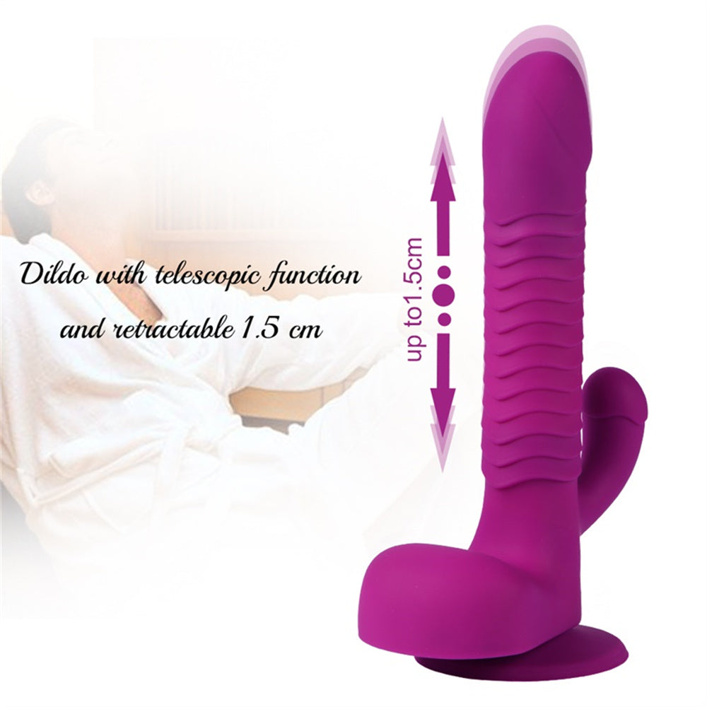 Sexeeg 360 Degree Rotating Telescopic Dildo Vibrator With Suction Cup Wireless Remote Control 