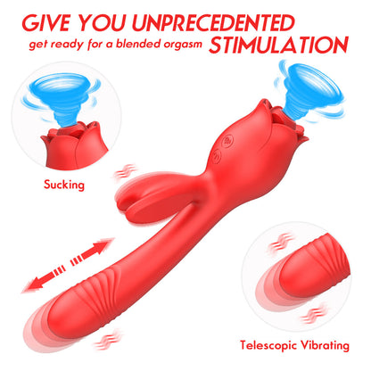 Sexeeg Rose Vibrator G Spot Clitoral Stimulator 