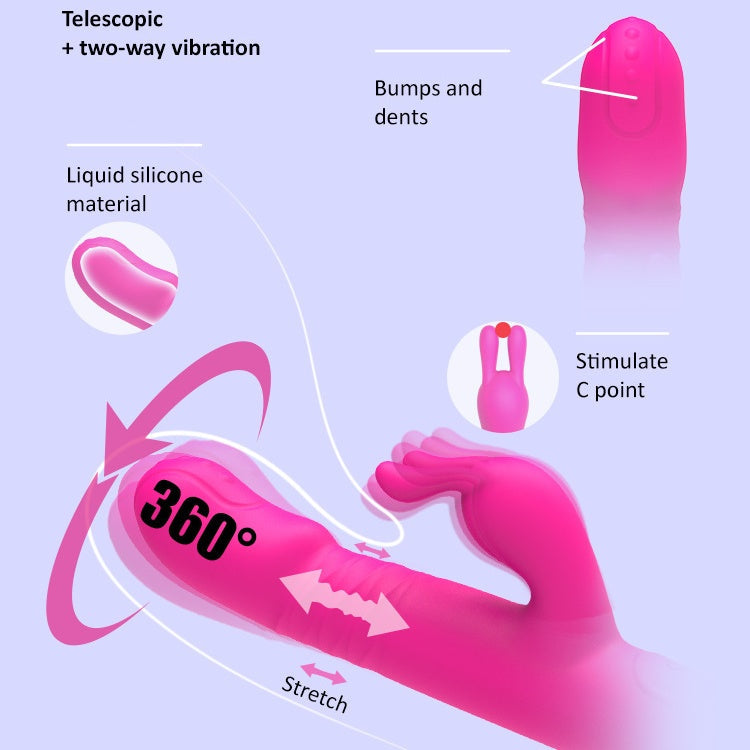 Sexeeg Rain Love Thrusting Strong Shock Rabbit Vibrator With Suction Cup 