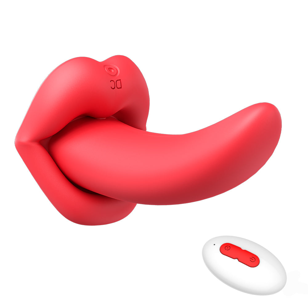 Sexeeg Honey Tongue 5th Generation Wireless Remote Control Vibrator Simulated Lips and Tongue 10 Frequency Vibration Wearable Vibrator 