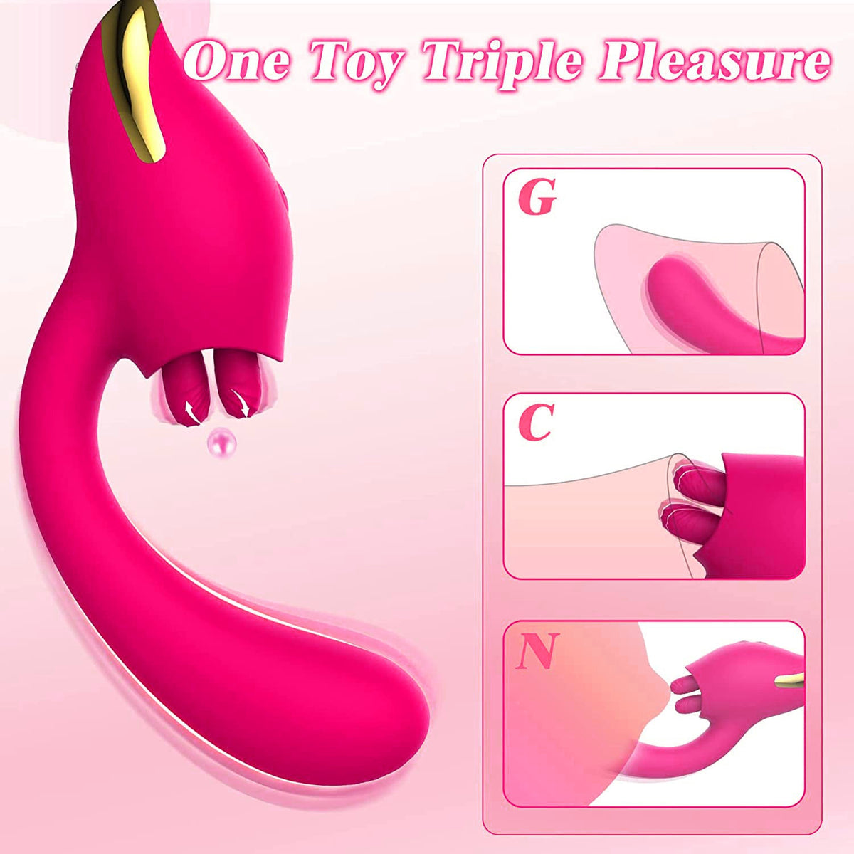 Sexeeg Merlot 2-in-1 Tongue-licking Dildo Vibrator 