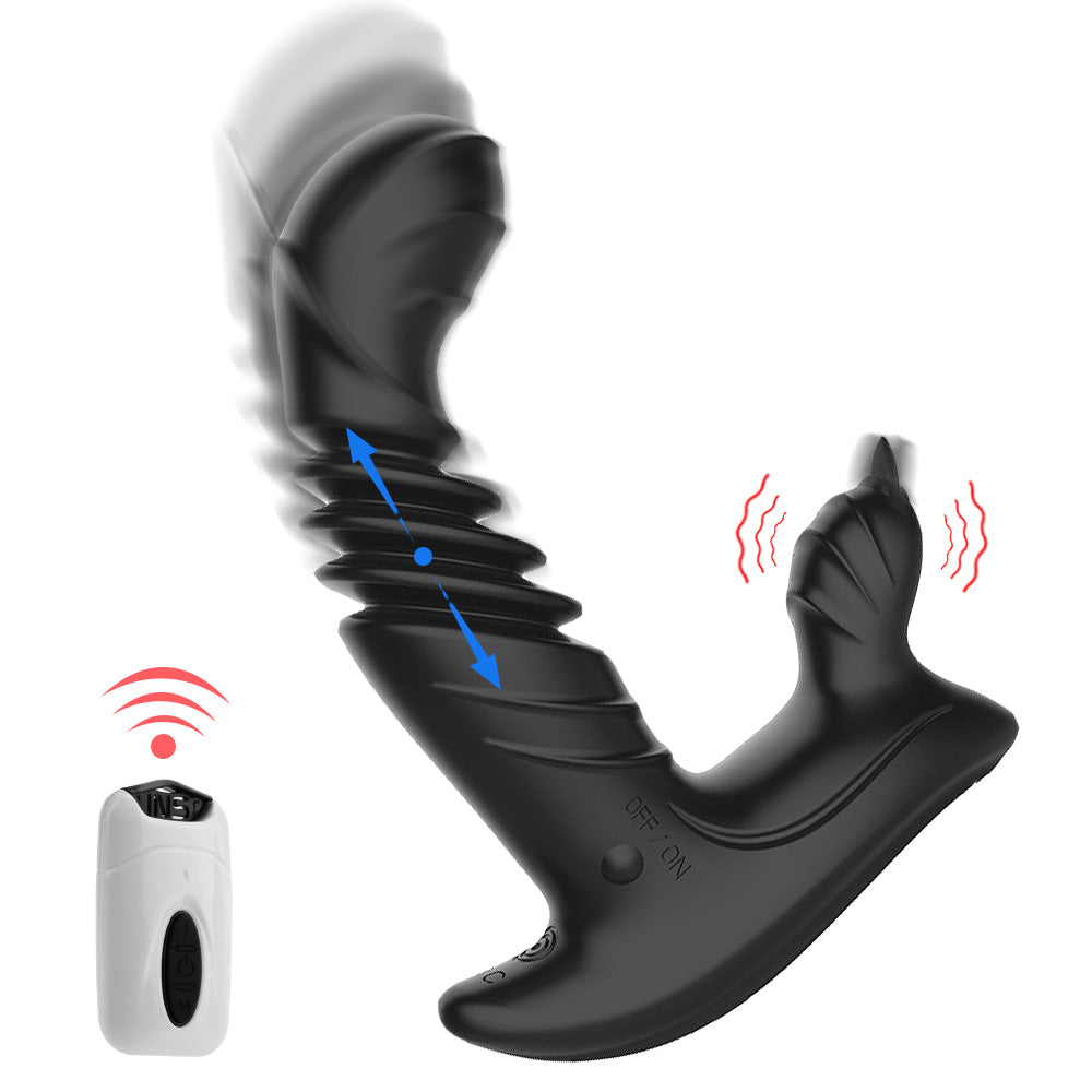Sexeeg Dual-Action Prostate Massager — Telescopic & Vibe