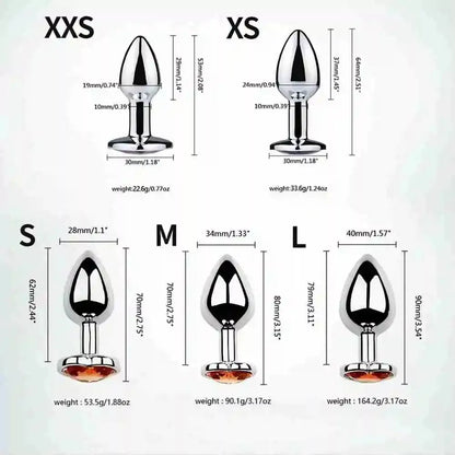 Anal Plug Heart Stainless Steel Crystal Removable Butt Plug Stimulator Anal Sex Toys