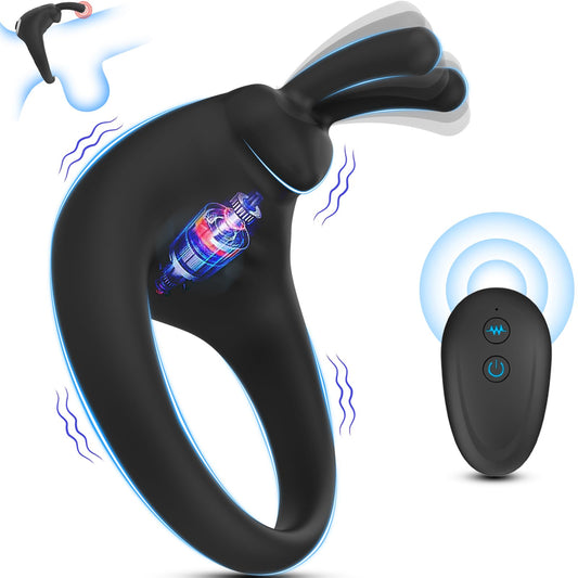 Sexeeg Rabbit Vibrating Cock Ring Adult Sex Toys with Clitoral Vibrator 