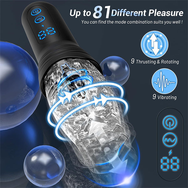 Sexeeg Gawk Gawk 4000 Masturbator Masturbating Electric Sex Toy for Men with 9 Vibration and Telescopic Modes 