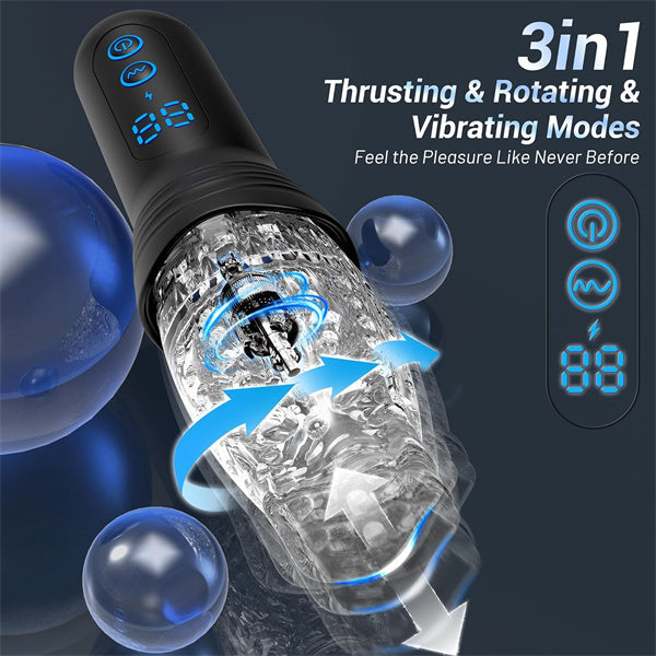 Sexeeg Gawk Gawk 4000 Masturbator Masturbating Electric Sex Toy for Men with 9 Vibration and Telescopic Modes 