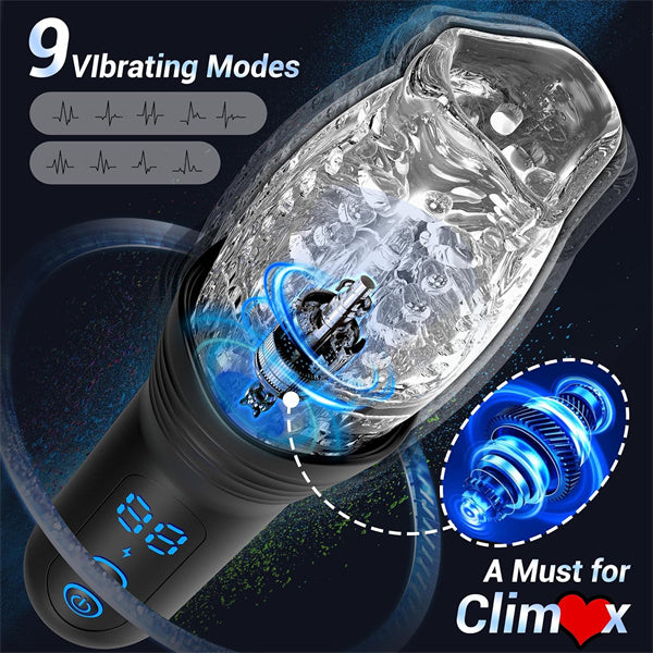 Sexeeg Gawk Gawk 4000 Masturbator Masturbating Electric Sex Toy for Men with 9 Vibration and Telescopic Modes 