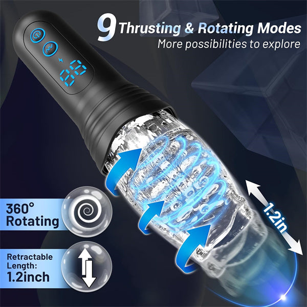 Sexeeg Gawk Gawk 4000 Masturbator Masturbating Electric Sex Toy for Men with 9 Vibration and Telescopic Modes 