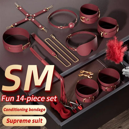 SM Kits Bondage Gear Collar Butt Oral Erotic Blindfold Whip Sex BDSM Lingerie