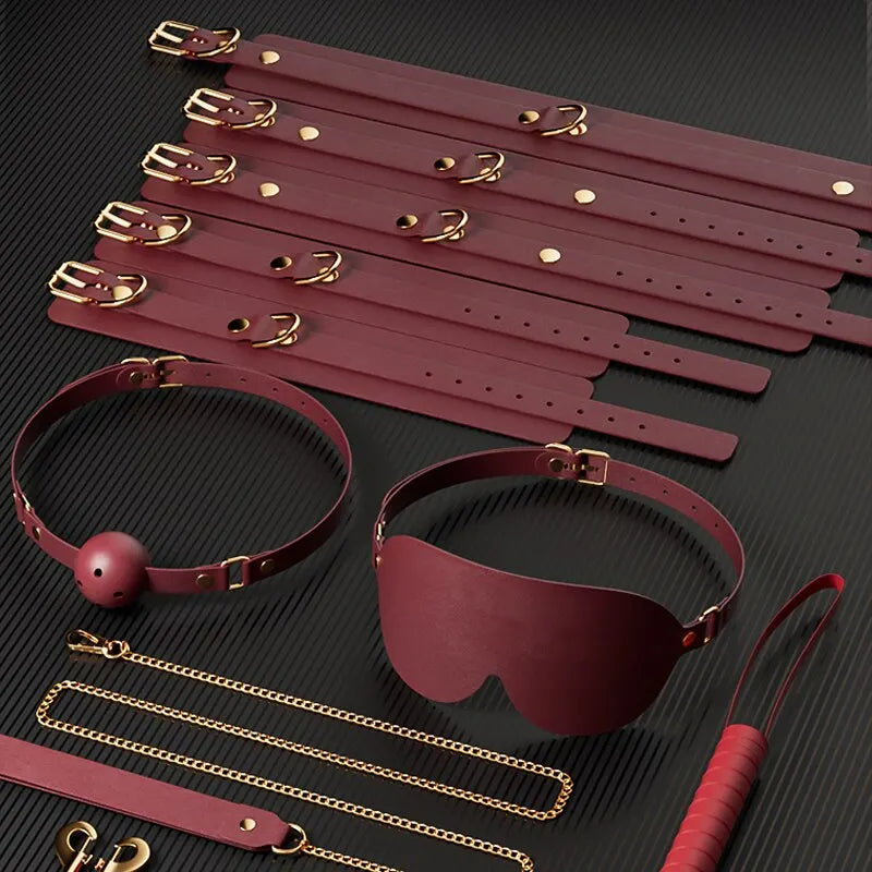 SM Kits Bondage Gear Collar Butt Oral Erotic Blindfold Whip Sex BDSM Lingerie