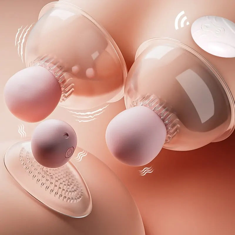 Breast Enlargement Nipple Vibrator Breast Massager Electric Chest Aspiration Masturbation Toys